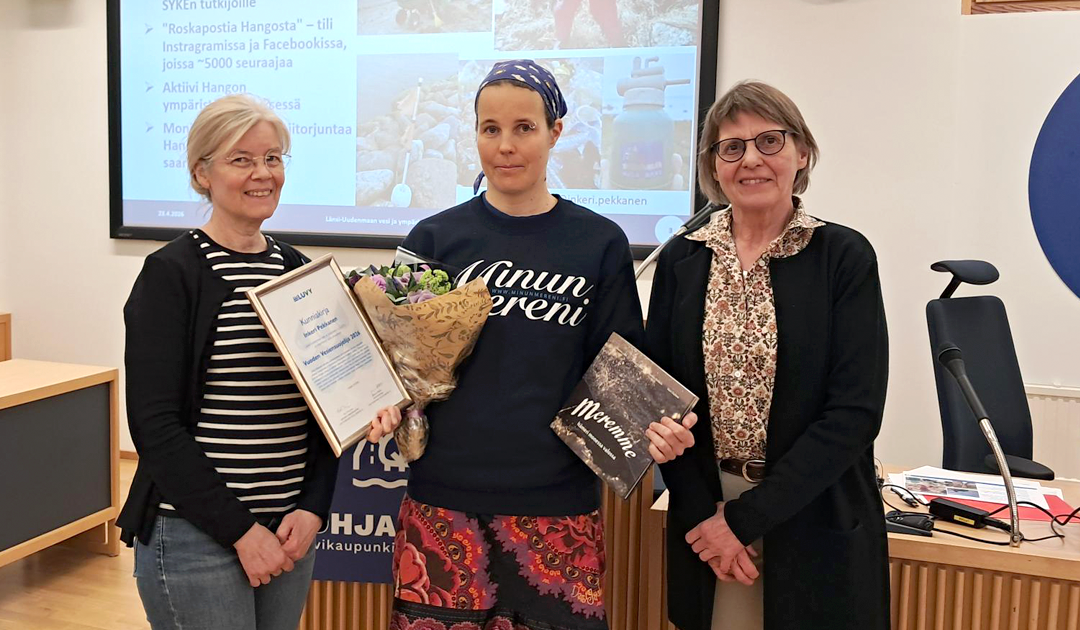 Årets Vattenskyddare Inkeri Pekkanen skickar skräppost från Hangö 